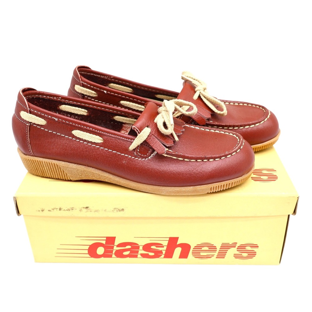 Dashers Kiltie Loafers Kids Size 3 C Vintage Burgundy Leather Shoes Deadstock